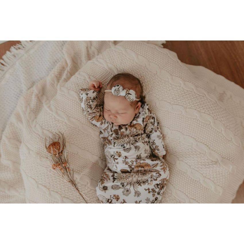 Lunas Treasure - Bambus Knoten- Strampler Golden Blooms