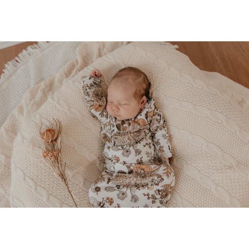 Lunas Treasure - Bambus Knoten- Strampler Golden Blooms