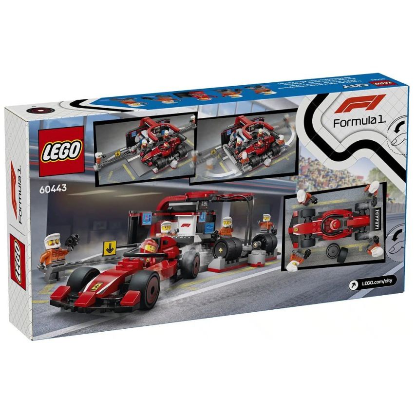 LEGO® City 60443 - F1 Boxenstopp mit Boxencrew und Ferrari Flitzer