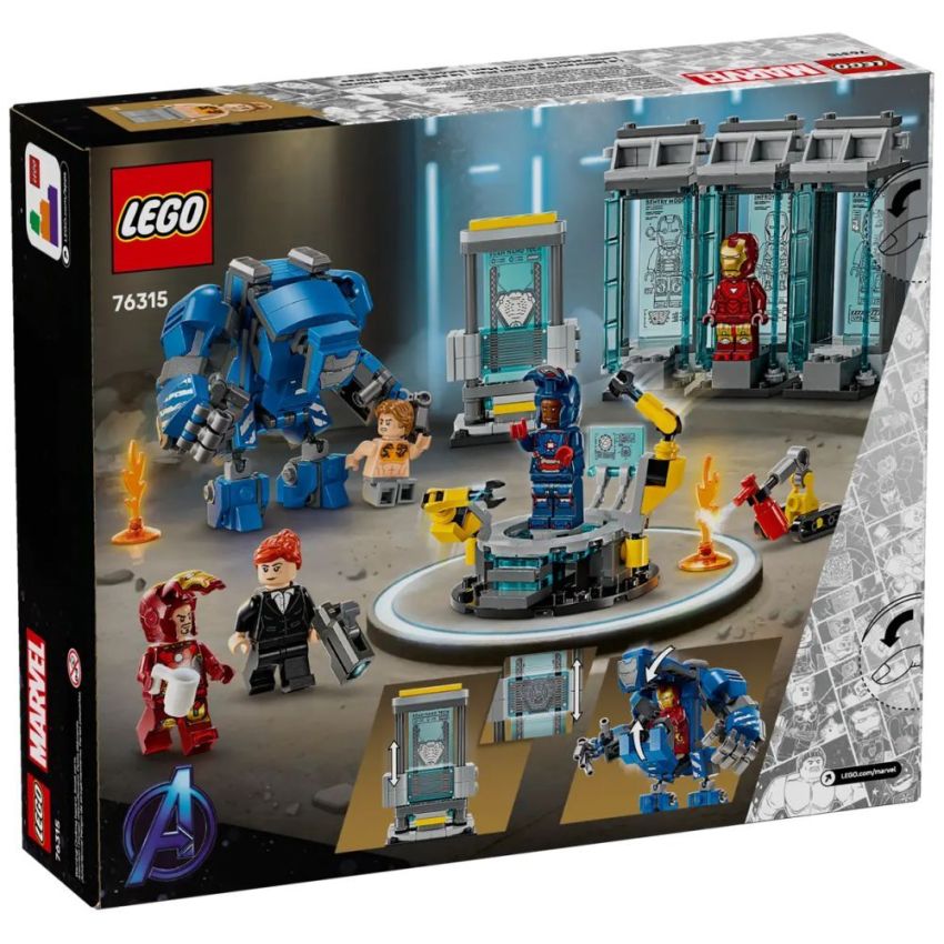LEGO® Marvel 76315 - Iron Mans Labor: Halle der Rüstungen