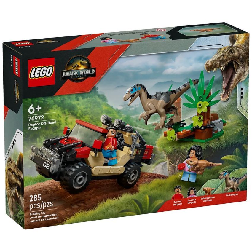 LEGO® Jurassic World™ 76972 - Raptor: Verfolgungsjagd mit dem Geländewagen