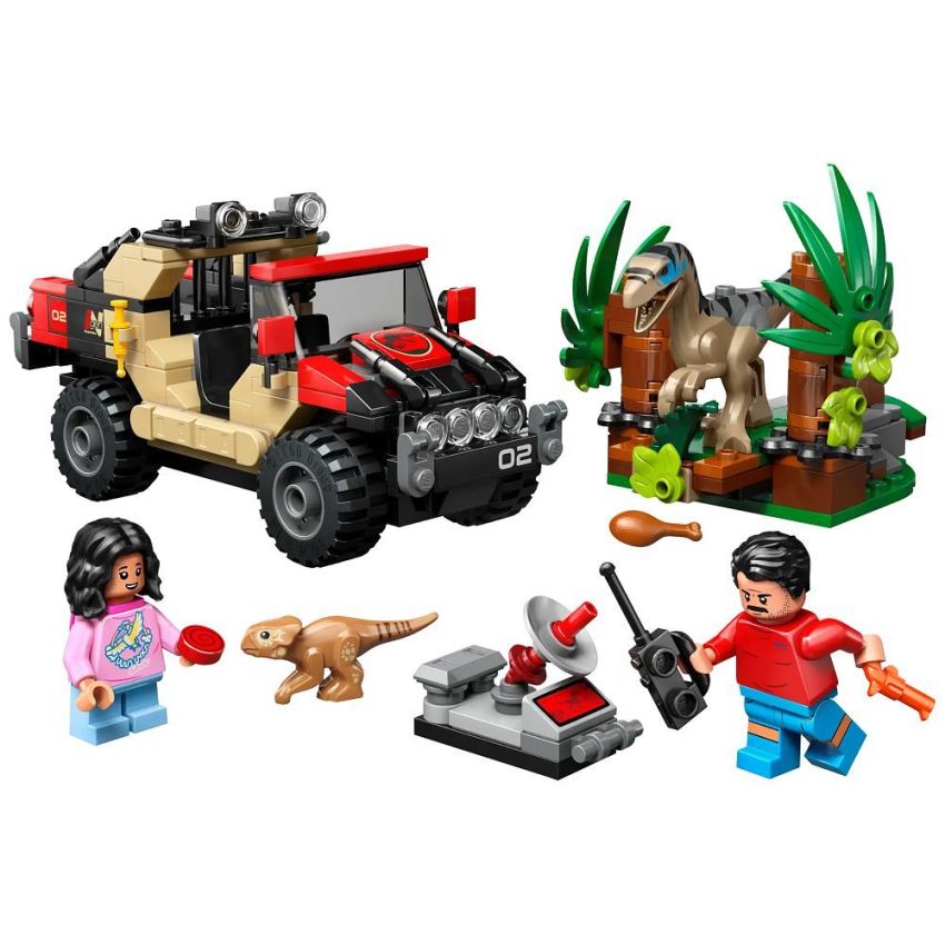 LEGO® Jurassic World™ 76972 - Raptor: Verfolgungsjagd mit dem Geländewagen