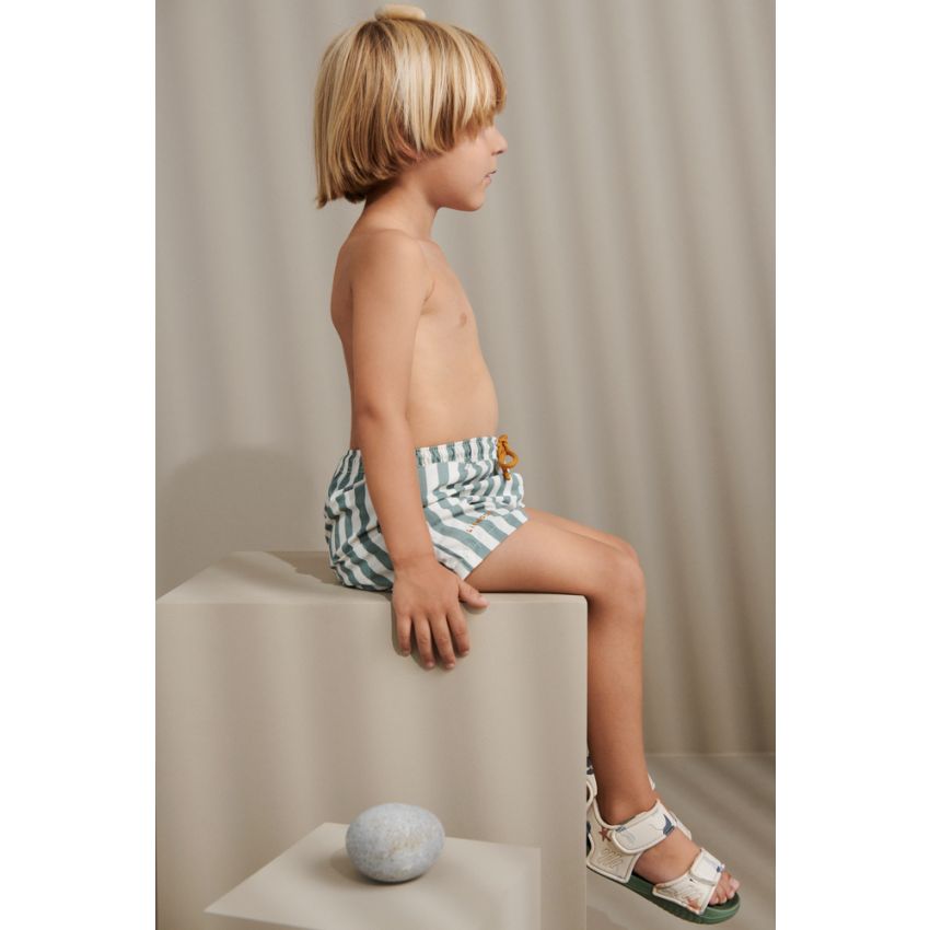 LIEWOOD - Duke UV Badeshorts Streifen Peppermint White