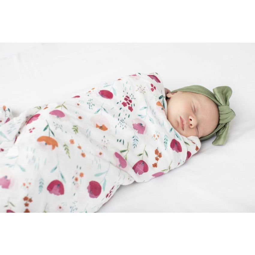 LouLou Lollipop - Muslin Swaddle Rosey Bloom