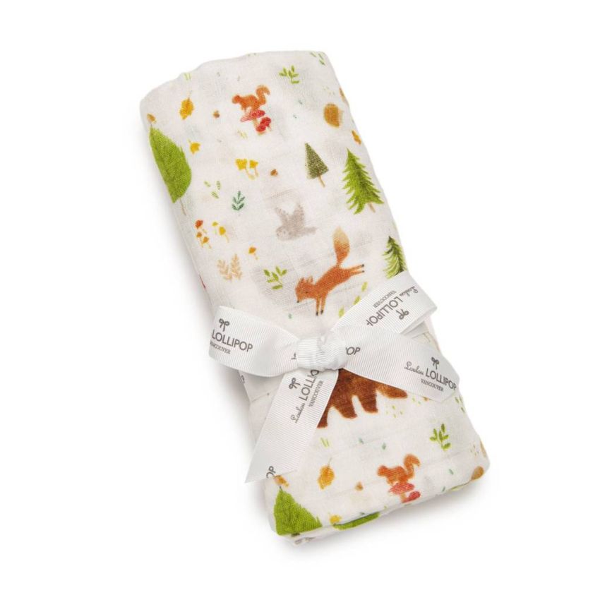 LouLou Lollipop - Muslin Swaddle Forest Friends