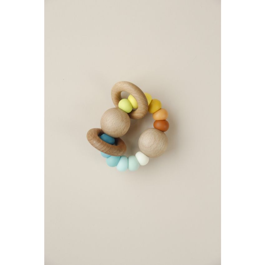 littleCHEW - Greifling Holz & Silikonring Festive Mocha