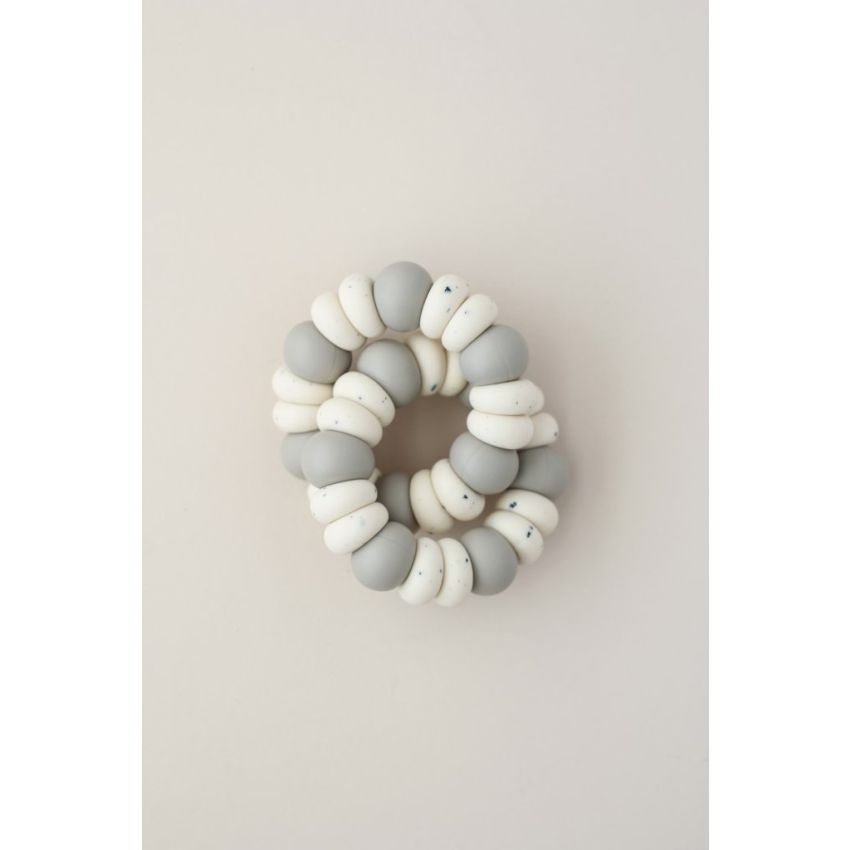 littleCHEW - Greifling Freezer Doppelring Polka Dot Grau