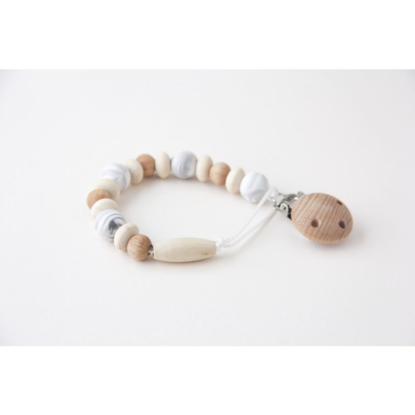 littleCHEW - Schnullerclip Caramel Marble