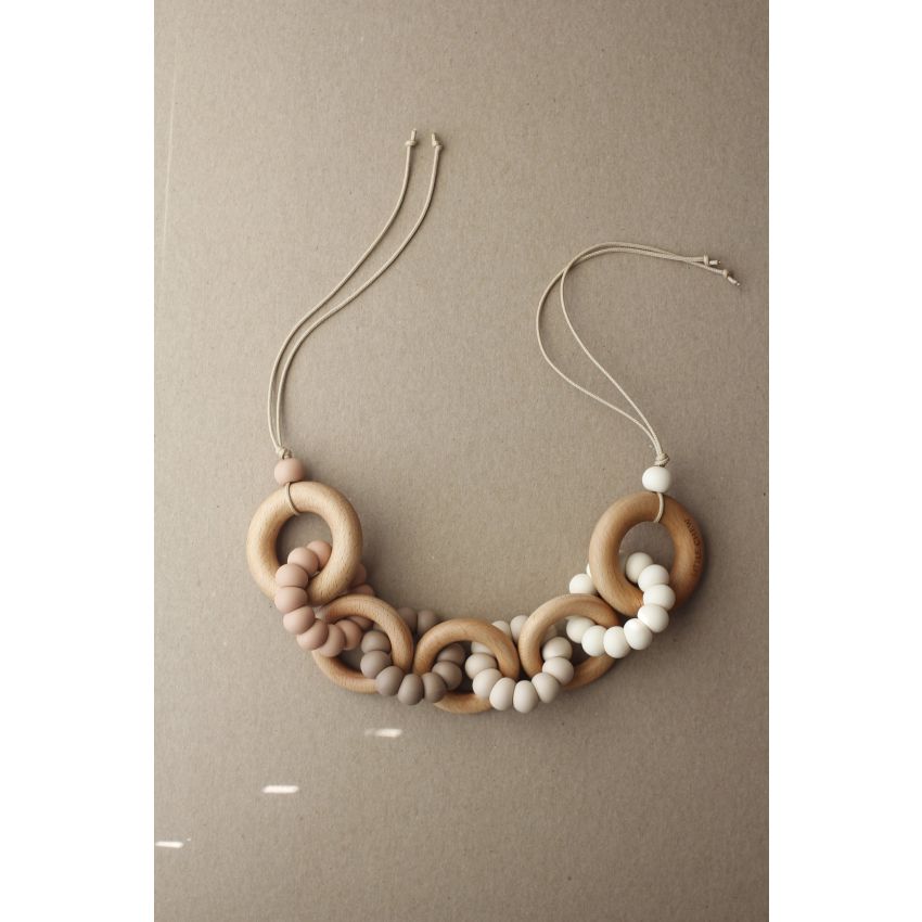 littleCHEW - Kinderwagen - Kette Kyle Creme, Taupe, Rose