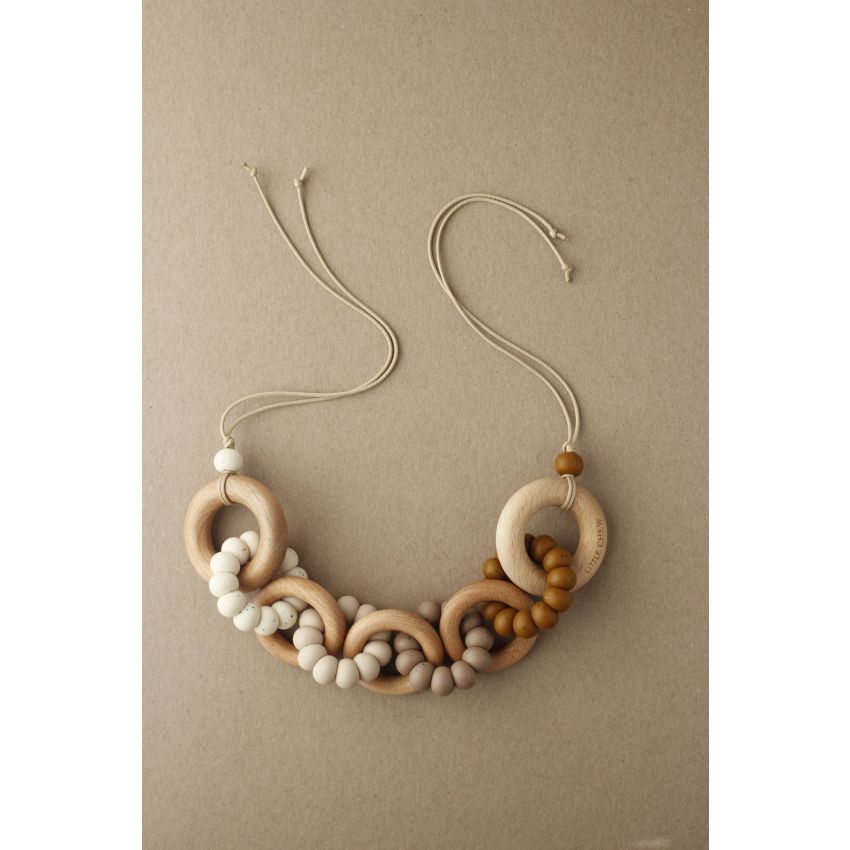 littleCHEW - Kinderwagen - Kette Kyle Mustard, Taupe, Creme