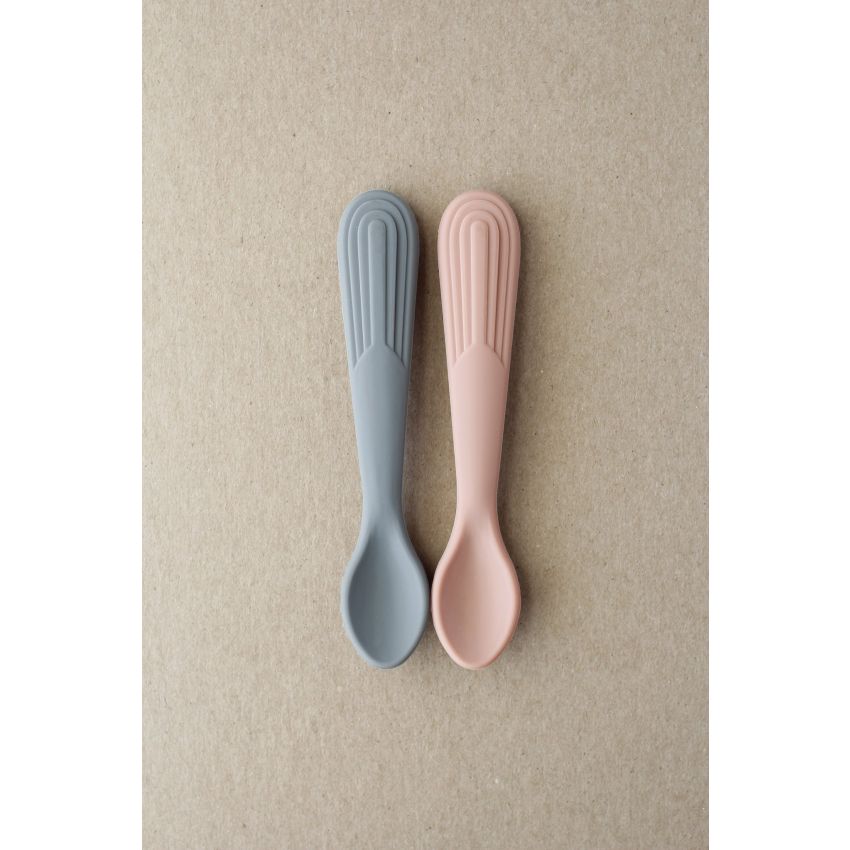 littleCHEW - Löffelset Grau / Rosa