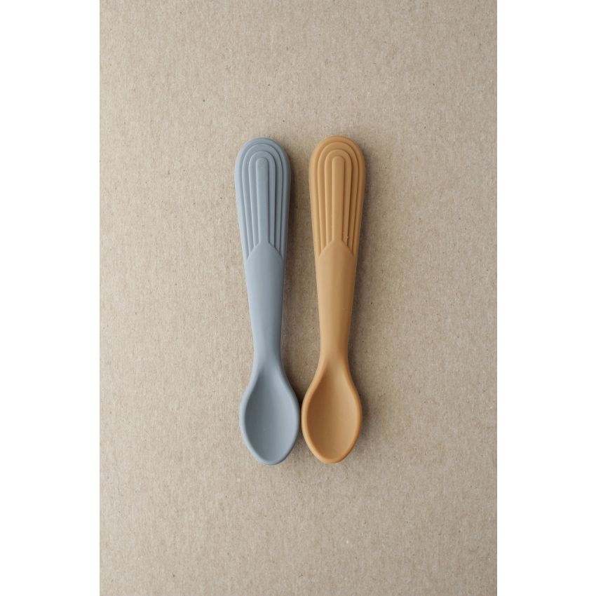 littleCHEW - Löffelset Dim Grey / Biscuit