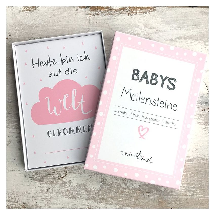 mintkind - Meilensteinkarten- Set Baby pink