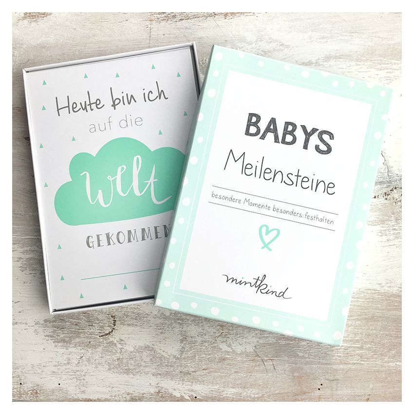 mintkind - Meilensteinkarten- Set Baby mint