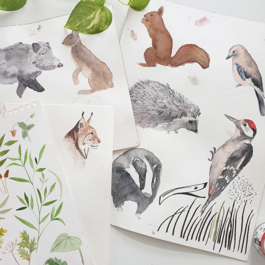 Makaszka - Samtdecke Woodland 100x150cm