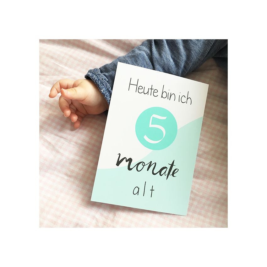 mintkind - Meilensteinkarten- Set Baby mint