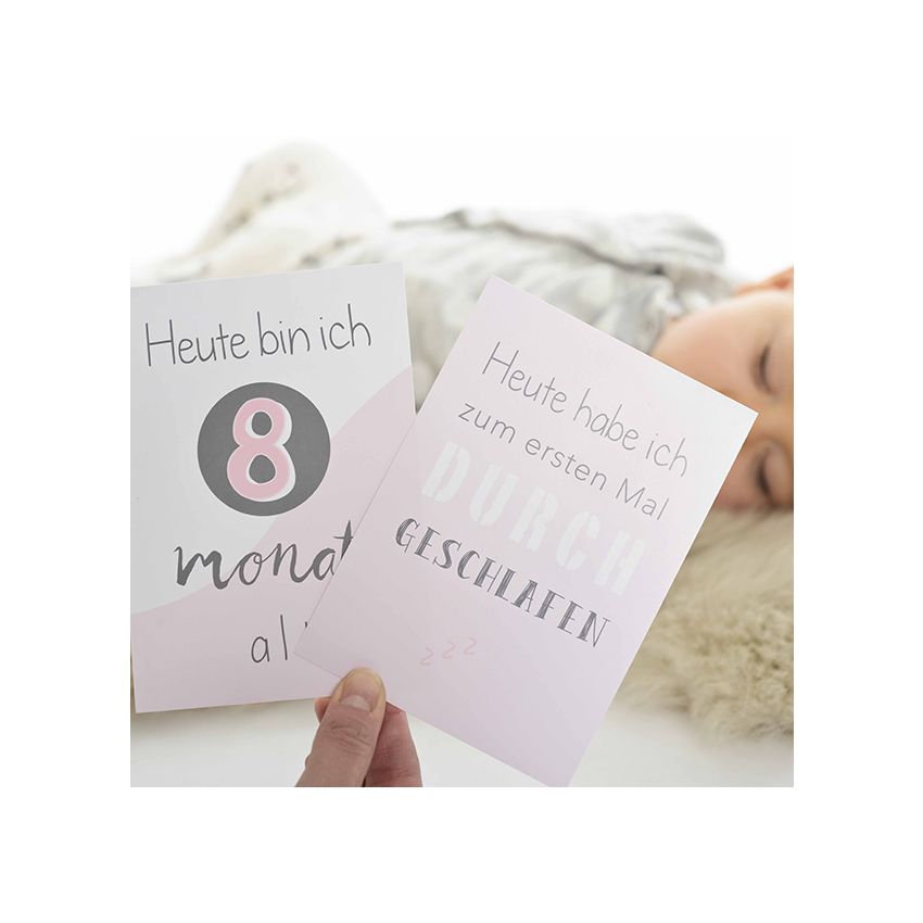 mintkind - Meilensteinkarten- Set Baby pink