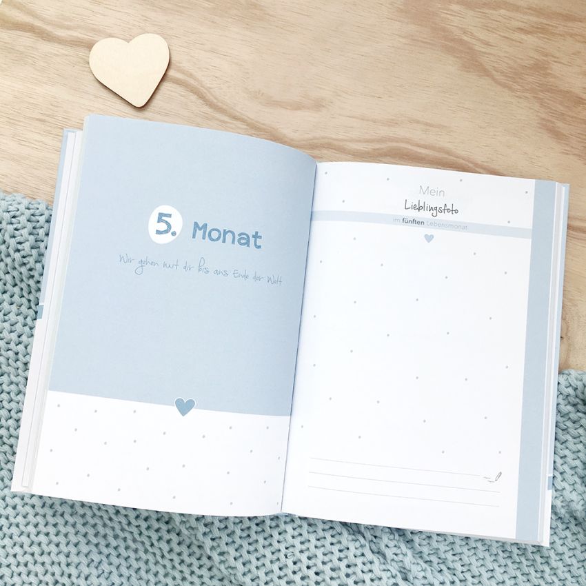 mintkind - Baby Tagebuch Blau Hardcover