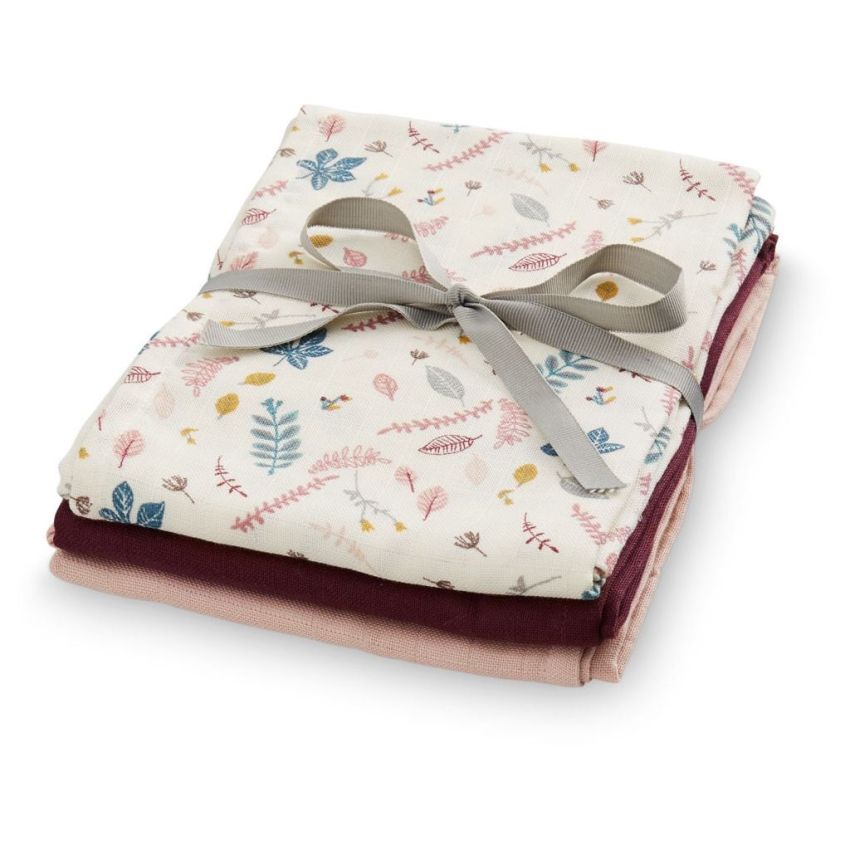 Cam Cam Copenhagen Muslin 3er Set Pressed Leaves Rose