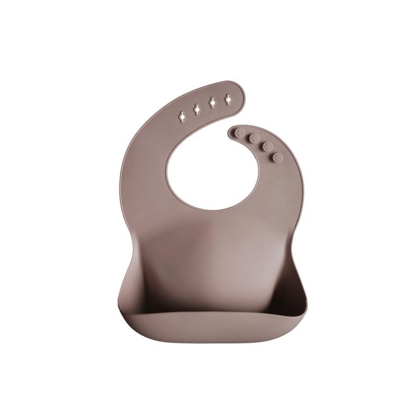 Mushie - Silikon- Lätzchen Warm Taupe