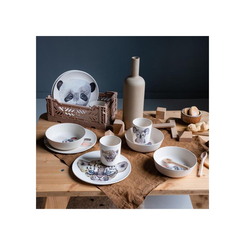nuukk - Bambus Geschirrset Leopard & Freunde