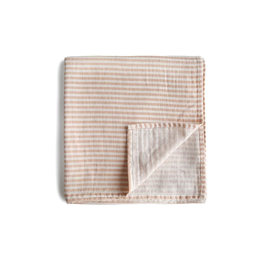 Mushie - Swaddle Natural Stripe