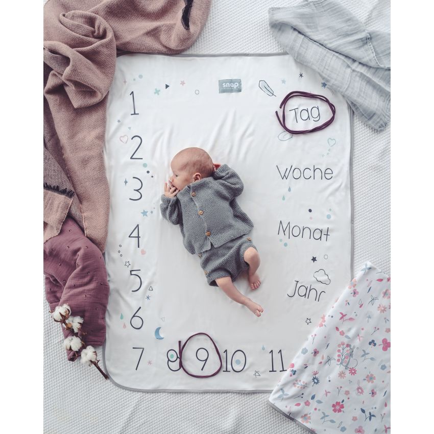 Snap The Moment - Foto Meilenstein Decke Rosy White  (deutsche Version)