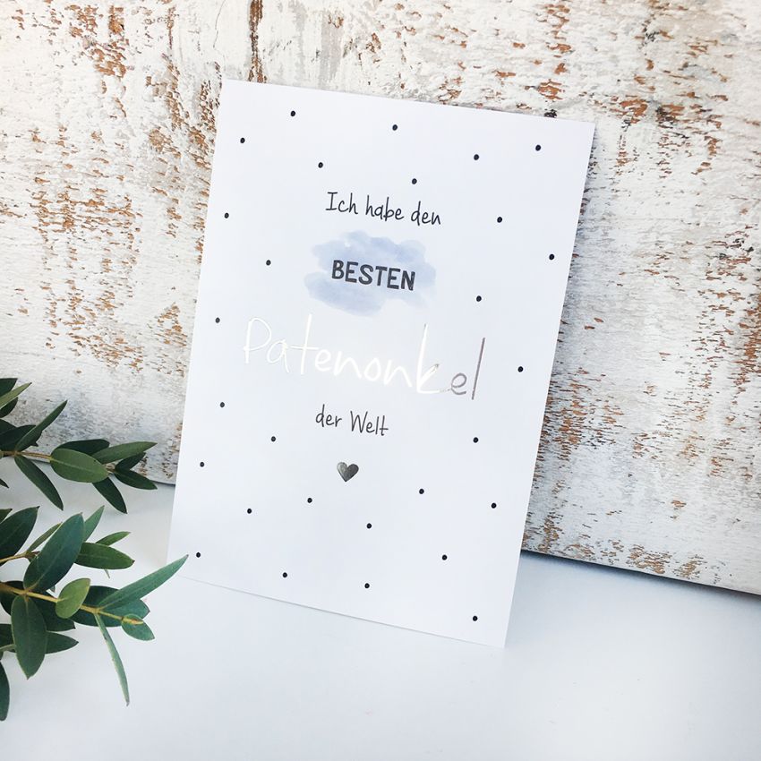 mintkind - Postkarte Silber 