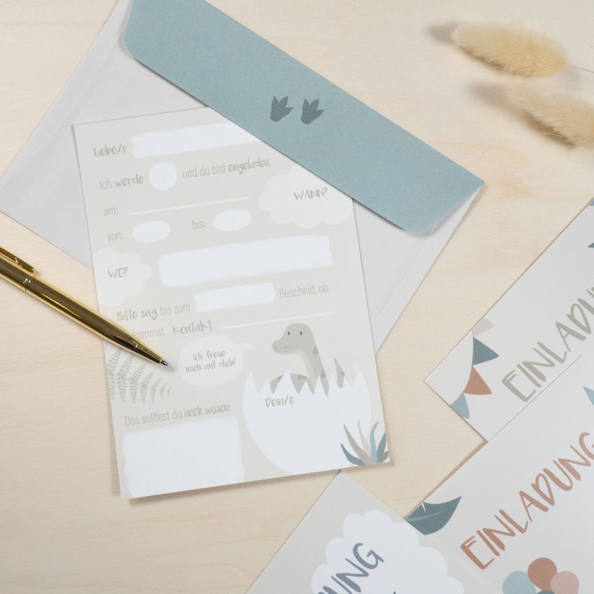 mintkind - Einladungskarten Set zum Geburtstag 