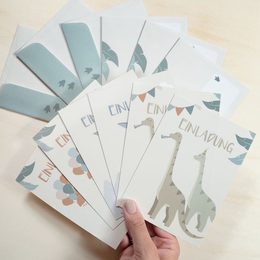 mintkind - Einladungskarten Set zum Geburtstag 