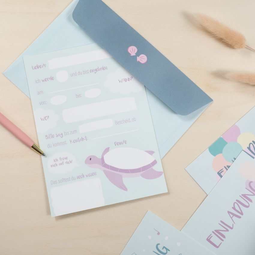 mintkind - Einladungskarten Set zum Geburtstag 