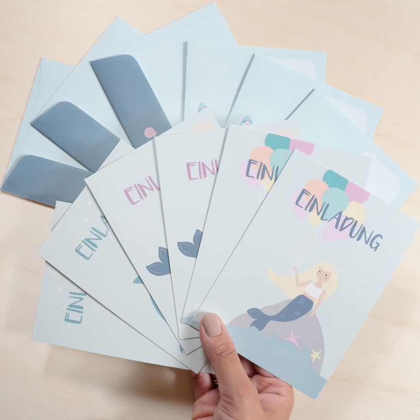 mintkind - Einladungskarten Set zum Geburtstag 