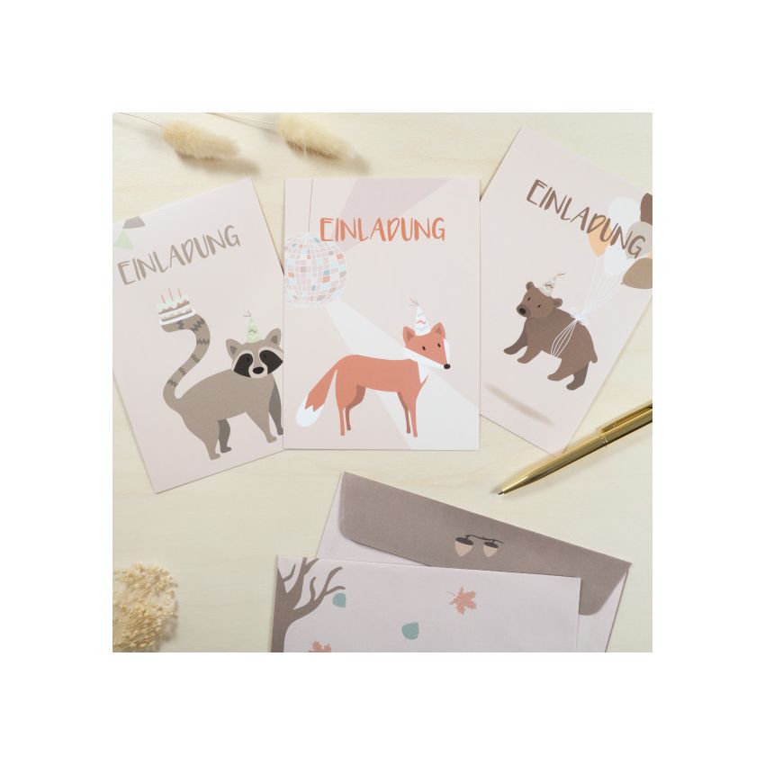 mintkind - Einladungskarten Set zum Geburtstag 