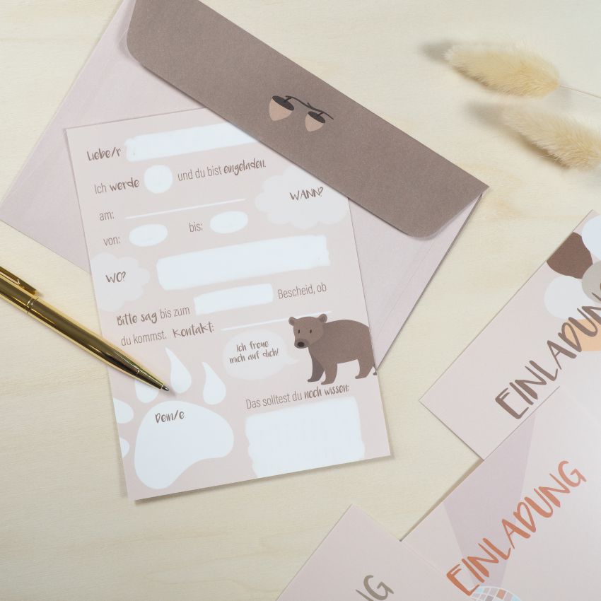 mintkind - Einladungskarten Set zum Geburtstag 