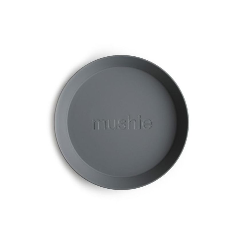 Mushie - 2er Set Teller rund Smoke