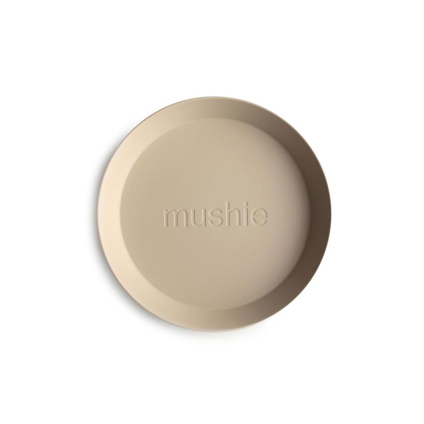 Mushie - 2er Set Teller rund Vanilla
