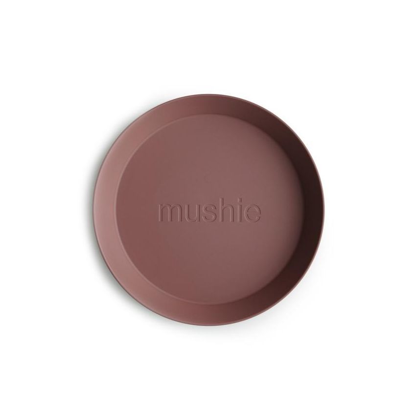 Mushie - 2er Set Teller rund Woodchuck