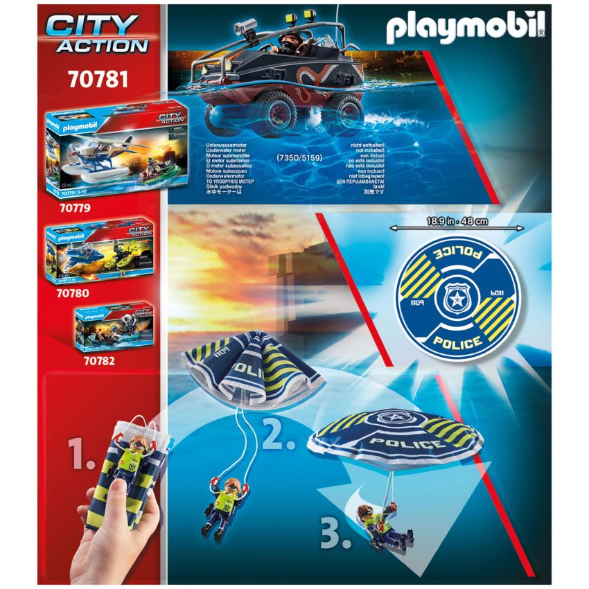 PLAYMOBIL® 70781 - Polizei-Fallschirm: Verfolgung des Amphibien-Fahrzeugs