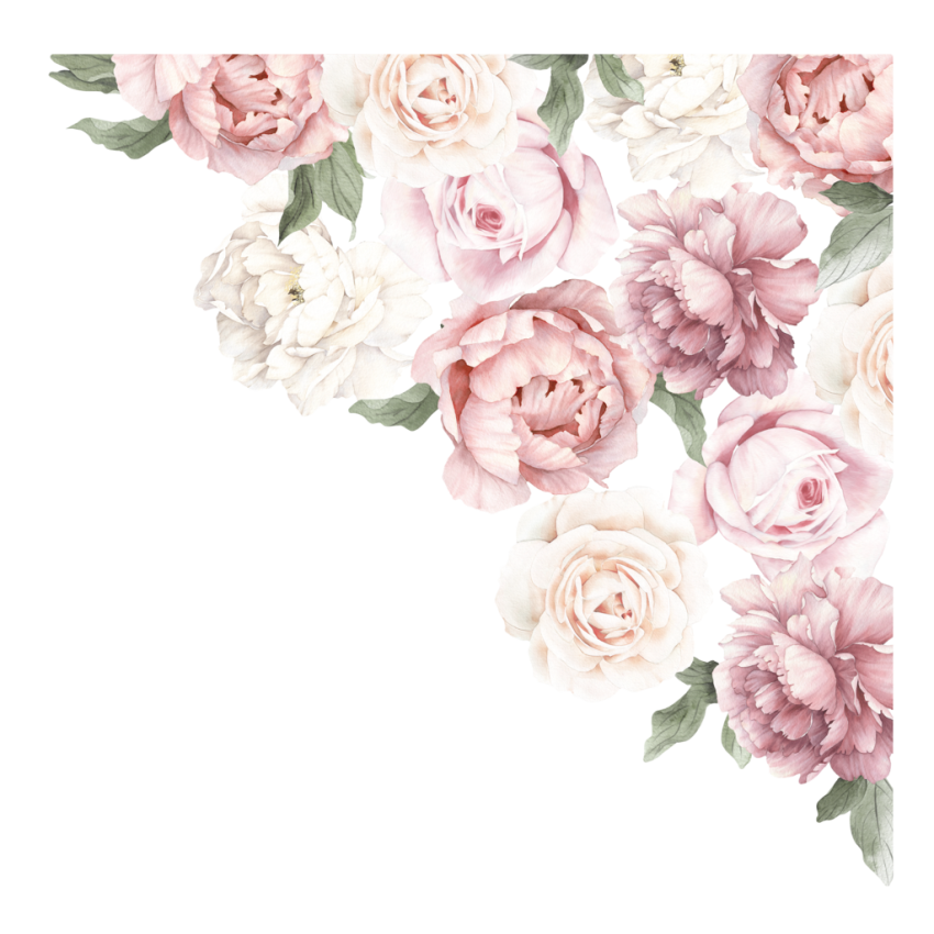 Ginger Monkey - Peony & Rose Corner Decal