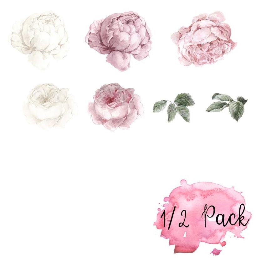 Little Rae Prints - Wandsticker Peony and Rose 1/2 Packung