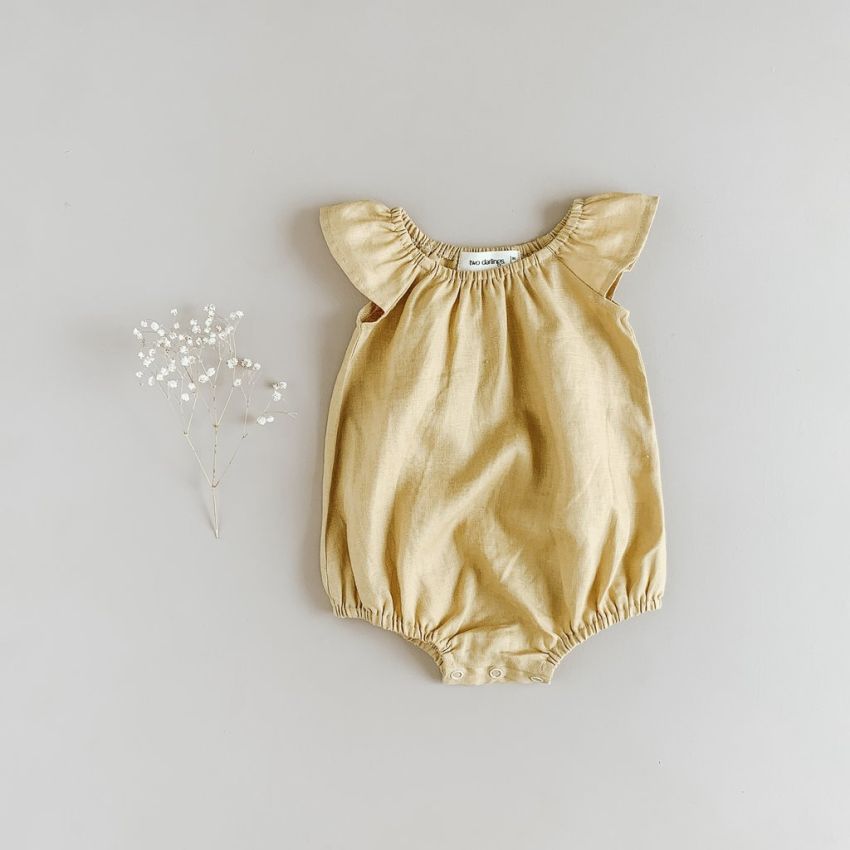 Two Darlings - Body Playsuit Leinen Gold