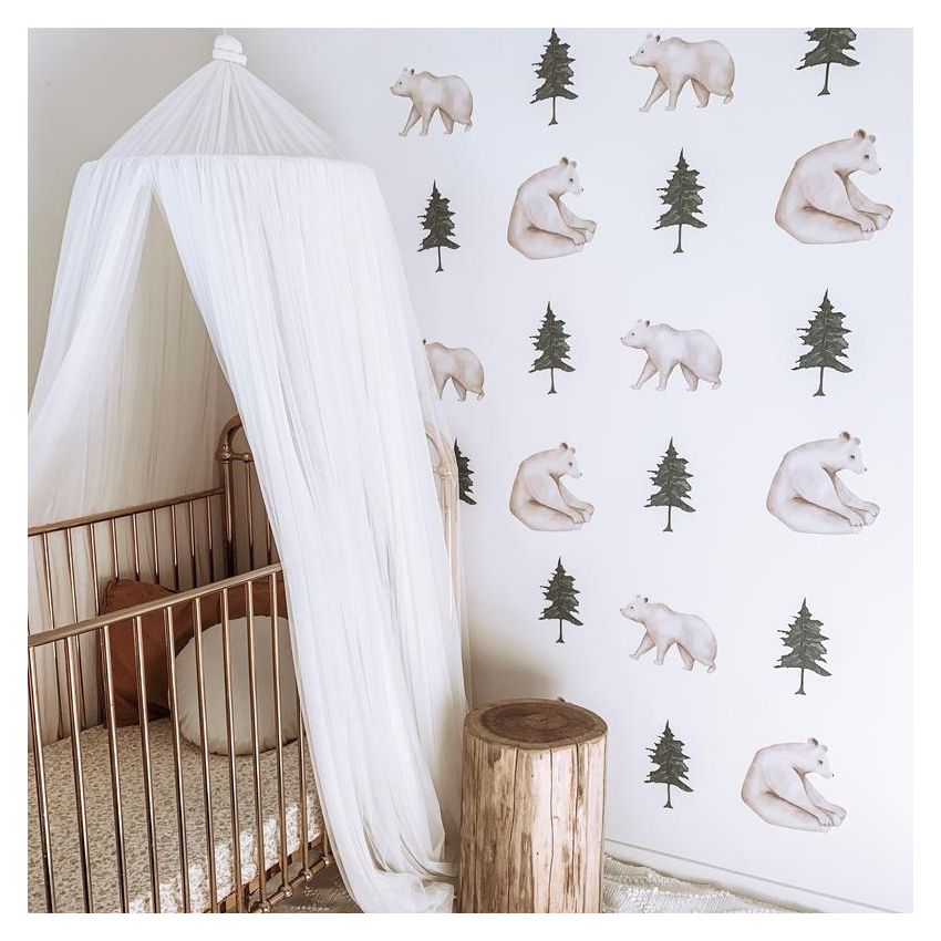 Little Rae Prints - Wandsticker Pine Tree & Bears Set