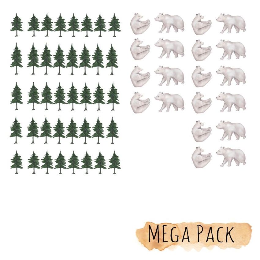 Little Rae Prints - Wandsticker Pine Tree & Bears Set