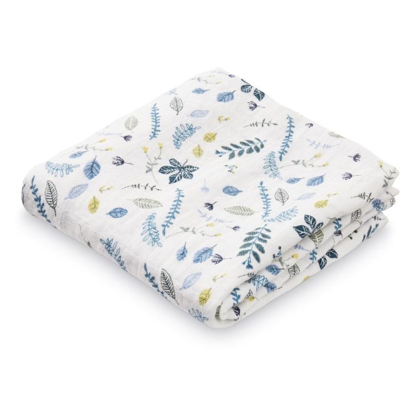 Cam Cam Copenhagen Muslin Pressed Leaves blue 70x70