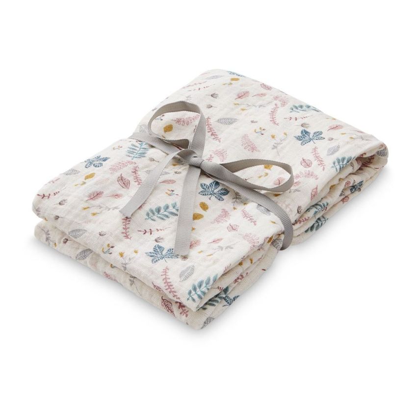 Cam Cam Copenhagen Swaddle Muslin Pressed Leaves rose 120x120