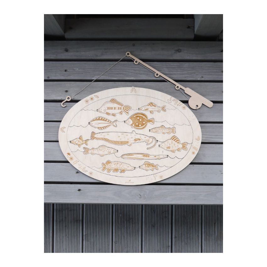 Stuka Puka - Holz Puzzle Fische mit Rute (deutsch)