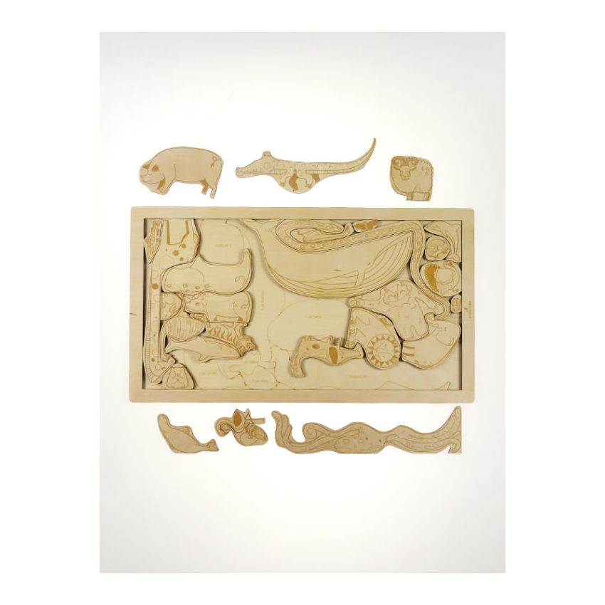 Stuka Puka - Holz Puzzle Blauwal und Freunde (deutsch)