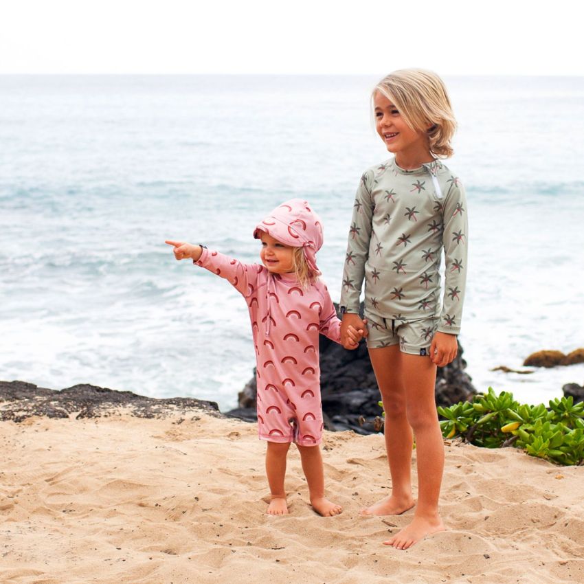 Beach & Bandits - UV Badeshorts Aloha Palm Olive