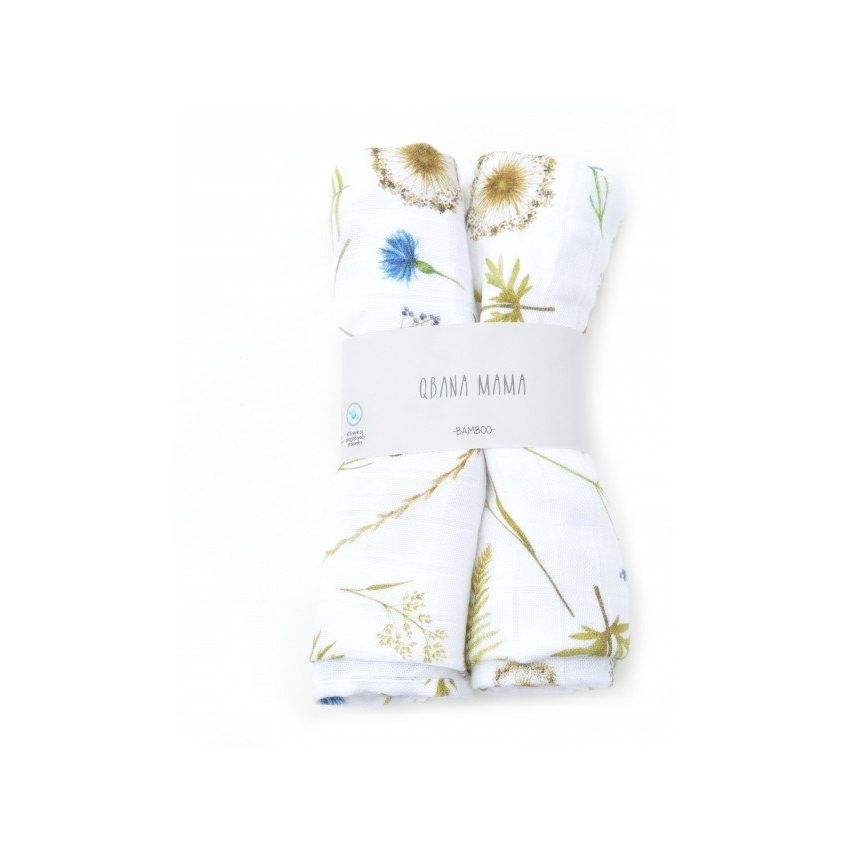 Qbana Mama - Bambus Muslin 2er Set Herbal
