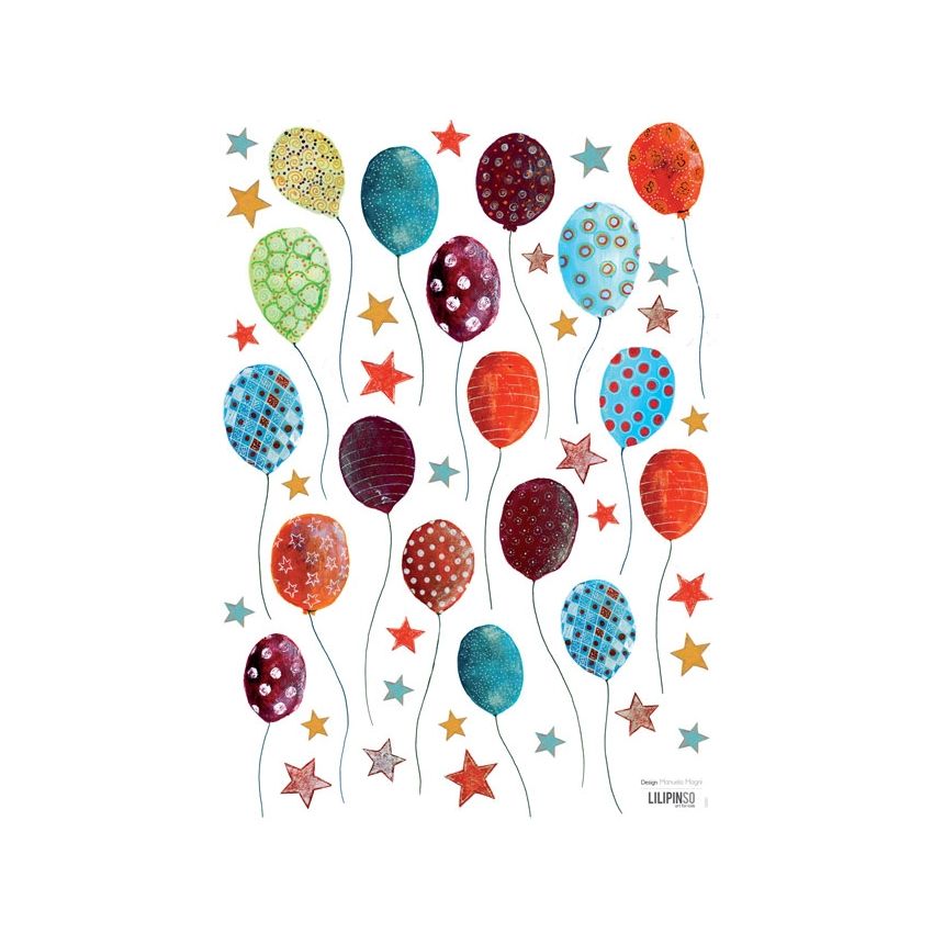 Lilipinso - Wandsticker bunte Ballone und Sternchen